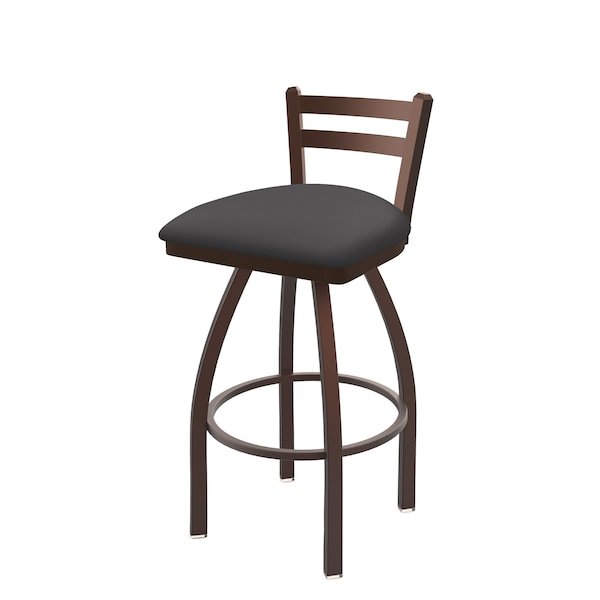25" Low Back Swivel Counter Stool, Bronze Finish, Canter Storm Seat